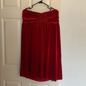 Red velvet dress